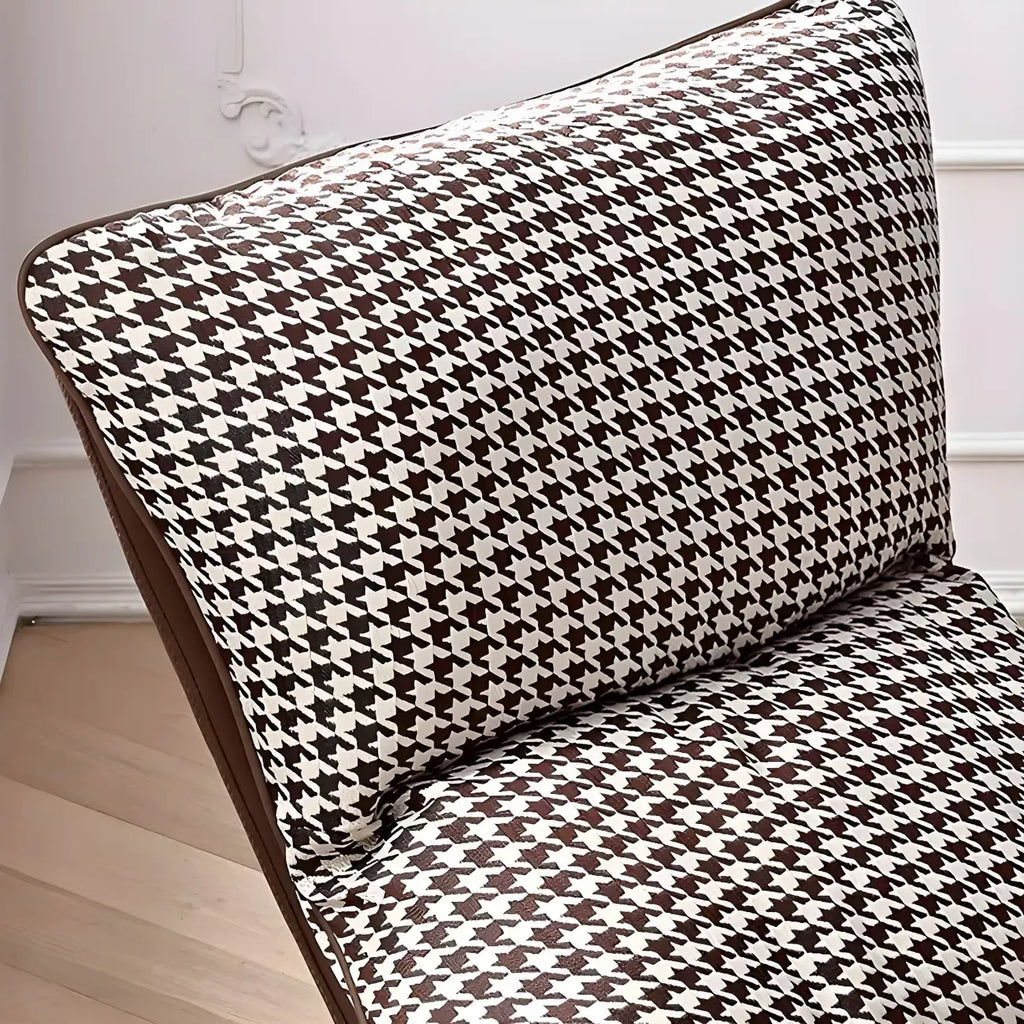 Contemporary Houndstooth Upholstered Rocking Chair for Indoor