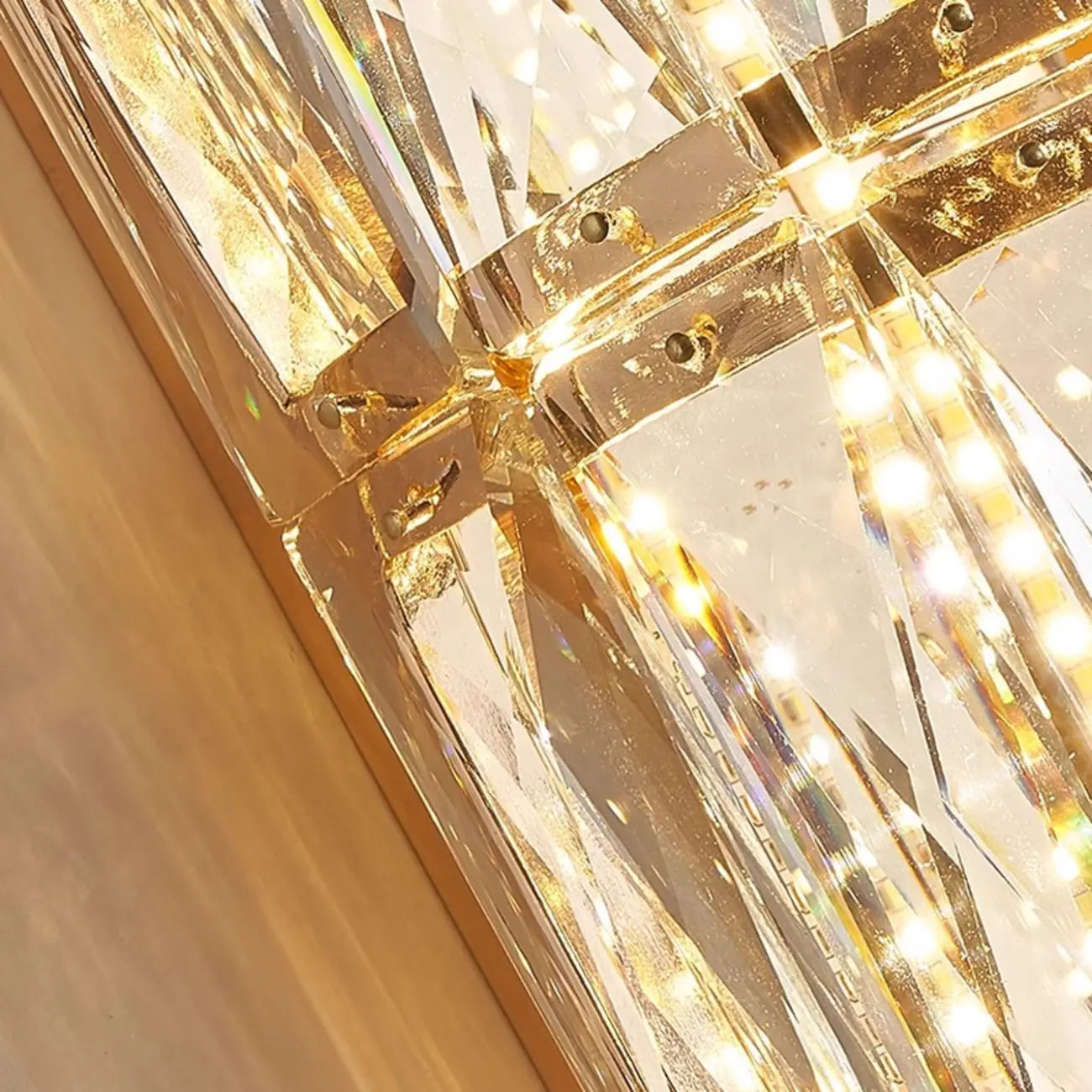 Direct-wired Steel Wall Sconce with Crystal Shade