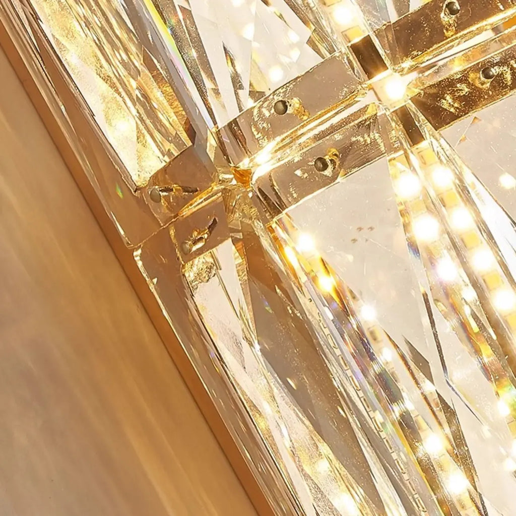 Direct-wired Steel Wall Sconce with Crystal Shade