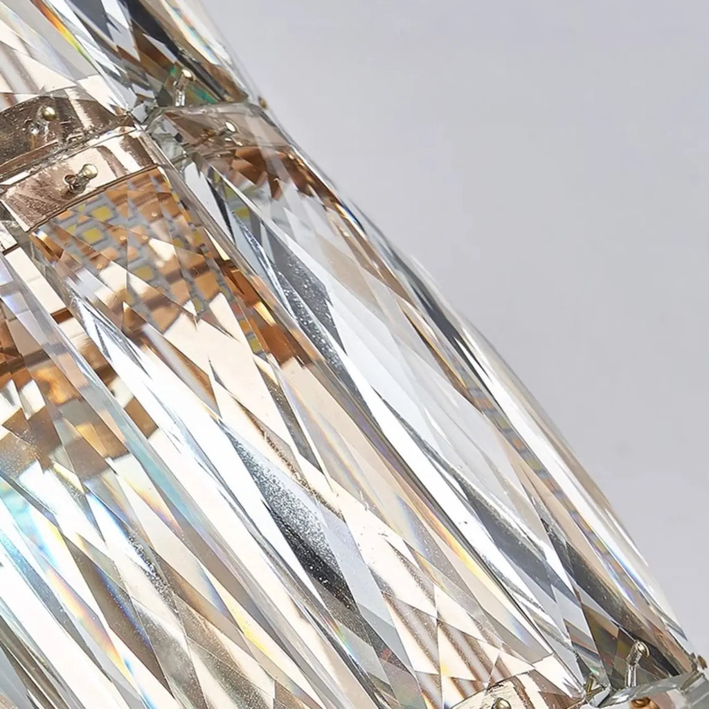 Direct-wired Steel Wall Sconce with Crystal Shade