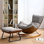 Contemporary Houndstooth Upholstered Rocking Chair for Indoor