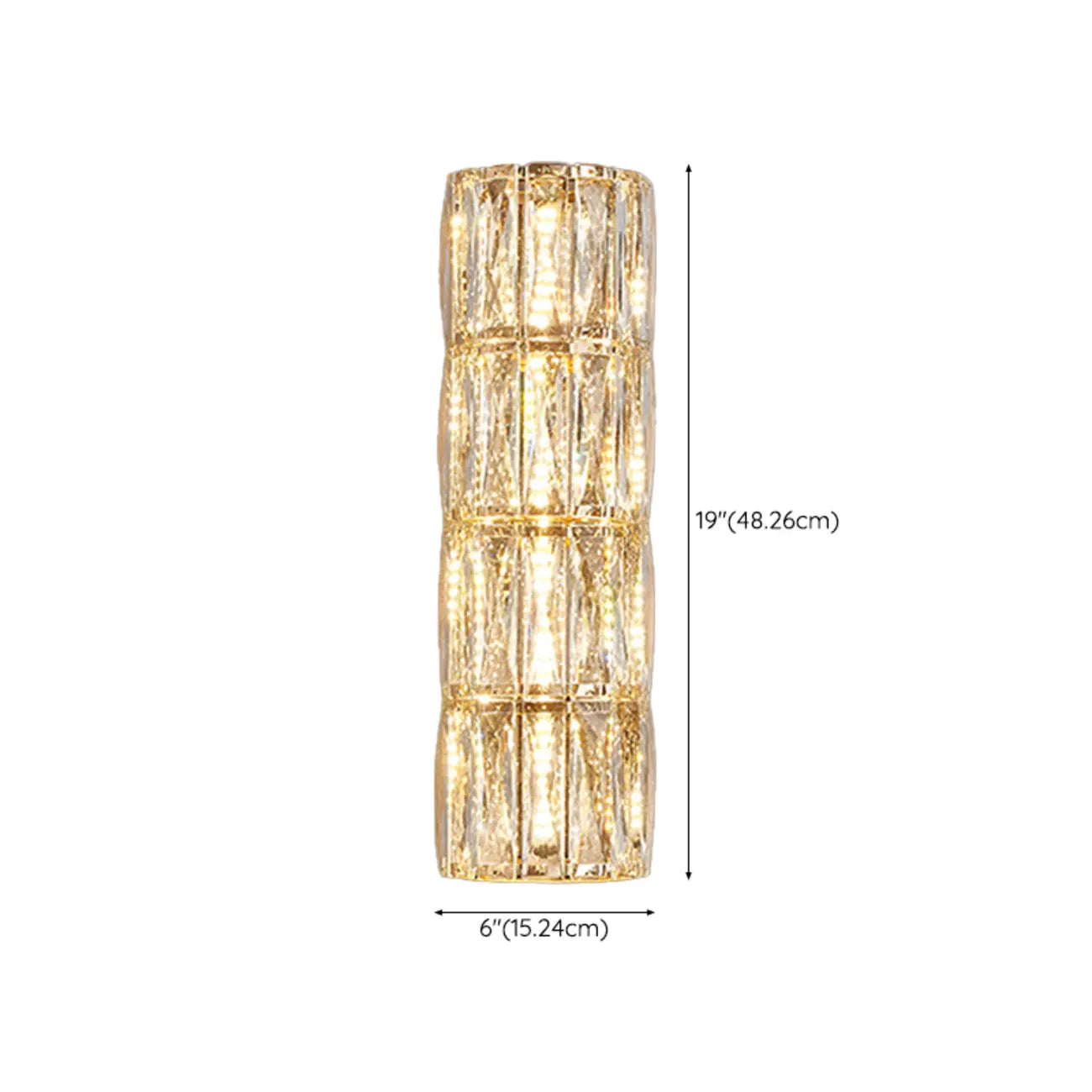 Direct-wired Steel Wall Sconce with Crystal Shade