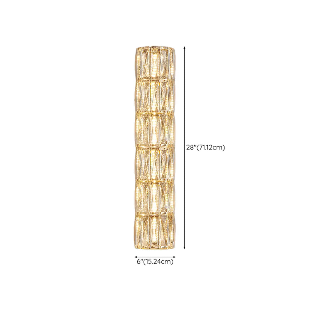 Direct-wired Steel Wall Sconce with Crystal Shade
