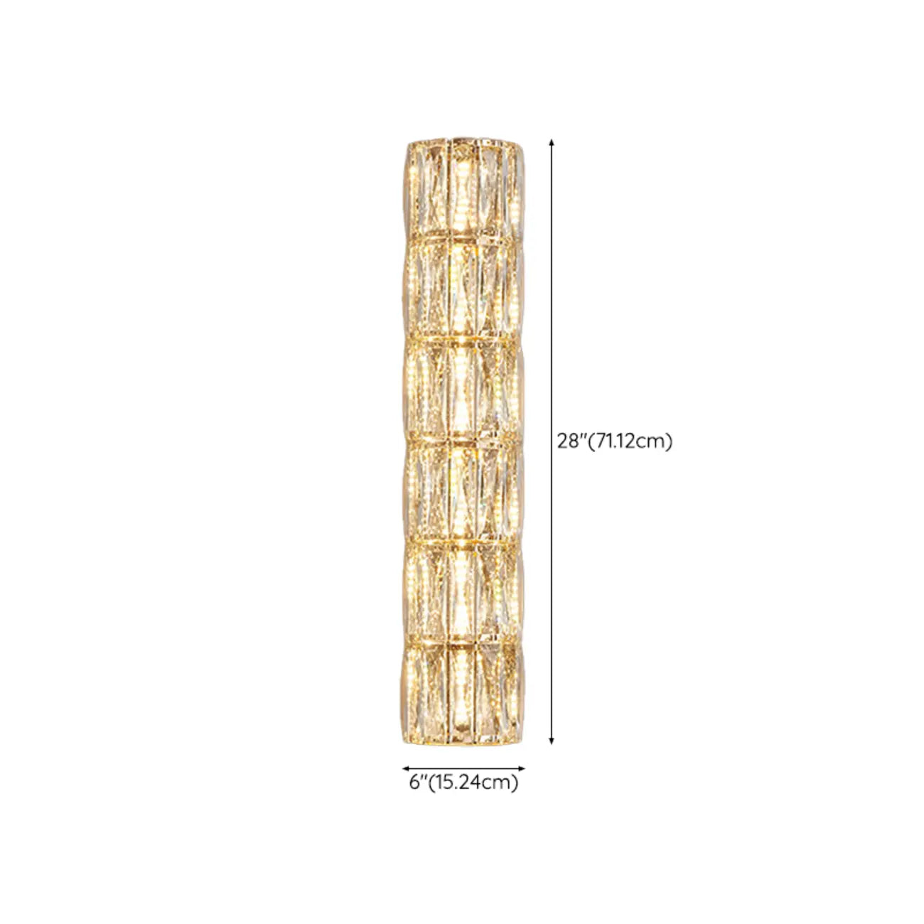 Direct-wired Steel Wall Sconce with Crystal Shade