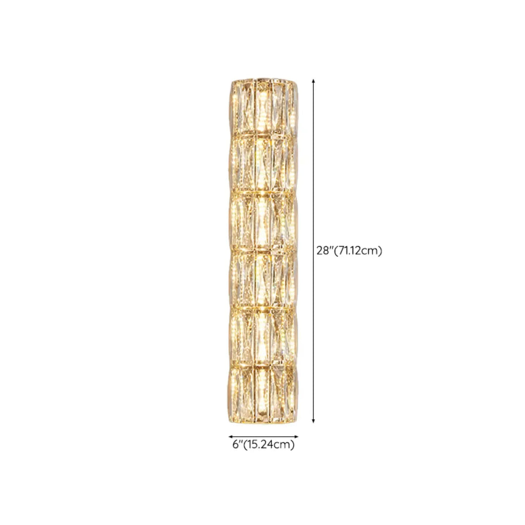 Direct-wired Steel Wall Sconce with Crystal Shade