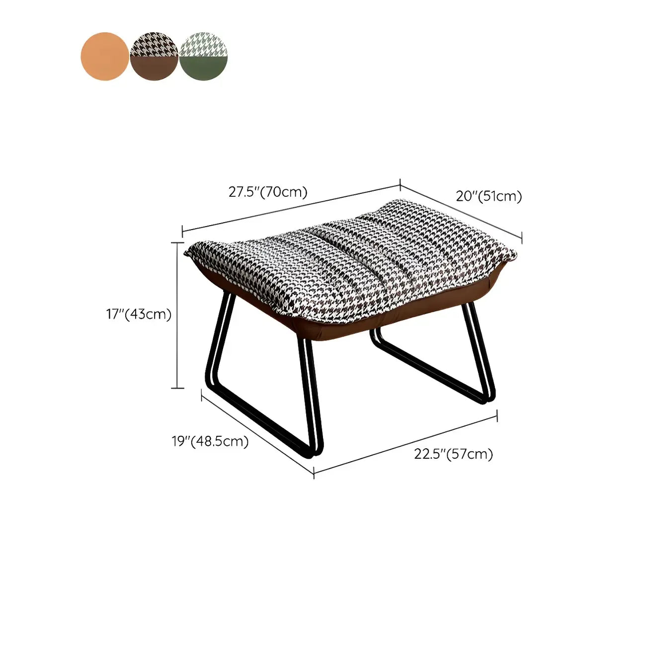 Contemporary Houndstooth Upholstered Rocking Chair for Indoor