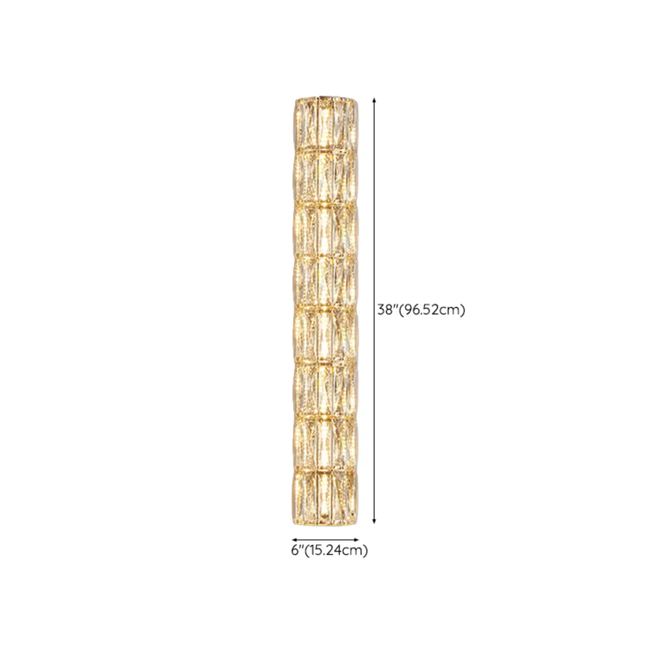 Direct-wired Steel Wall Sconce with Crystal Shade
