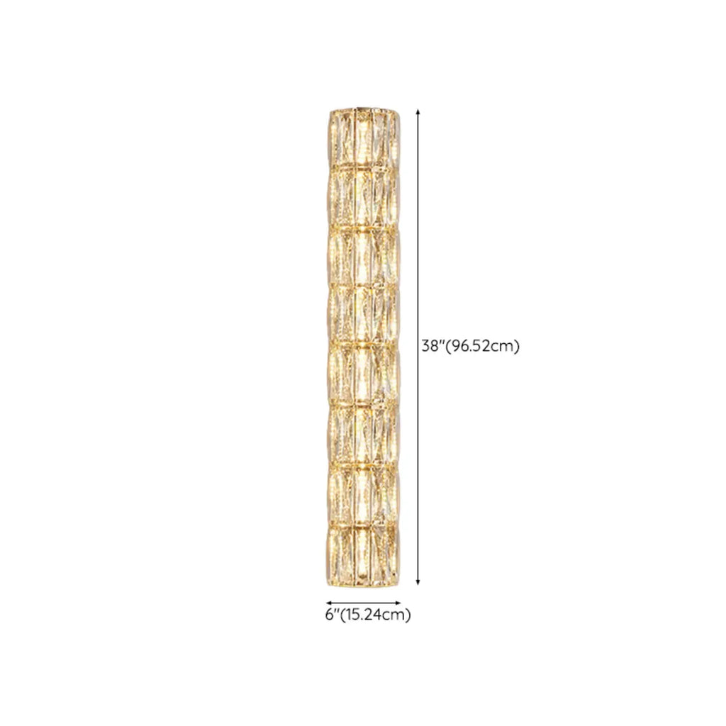 Direct-wired Steel Wall Sconce with Crystal Shade