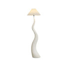 Oriental Resin Fabric Shade Wave Floor Lamp Adjustable