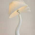 Oriental Resin Fabric Shade Wave Floor Lamp Adjustable