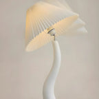 Oriental Resin Fabric Shade Wave Floor Lamp Adjustable