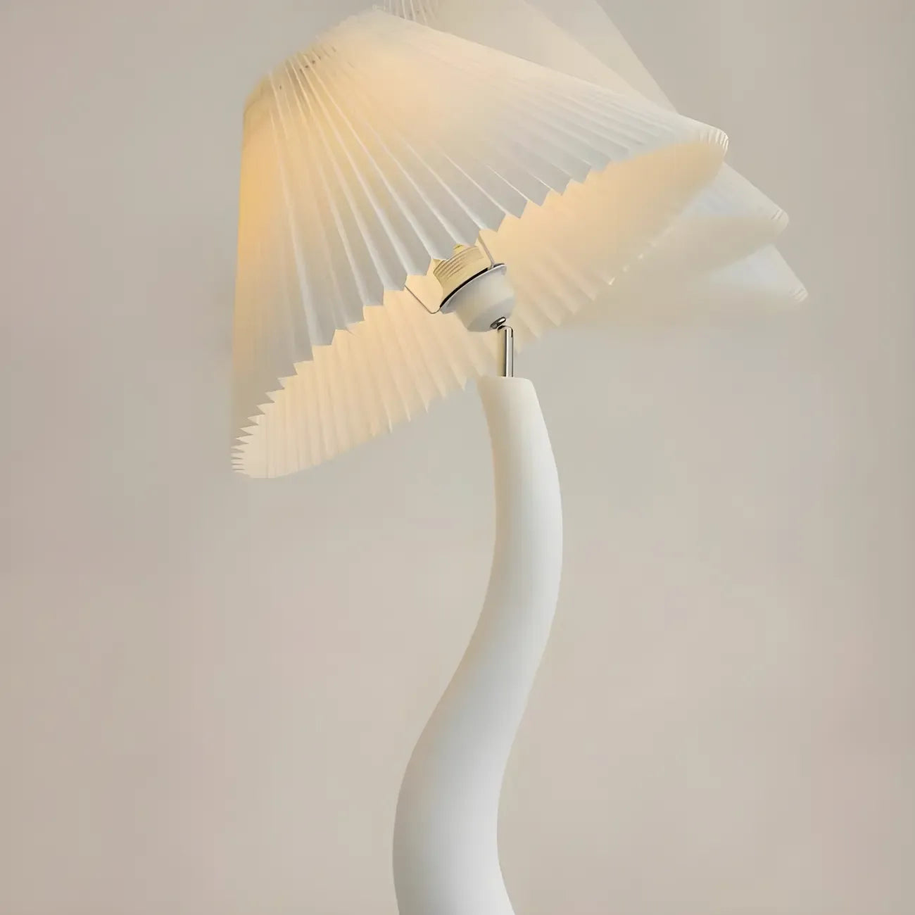Oriental Resin Fabric Shade Wave Floor Lamp Adjustable