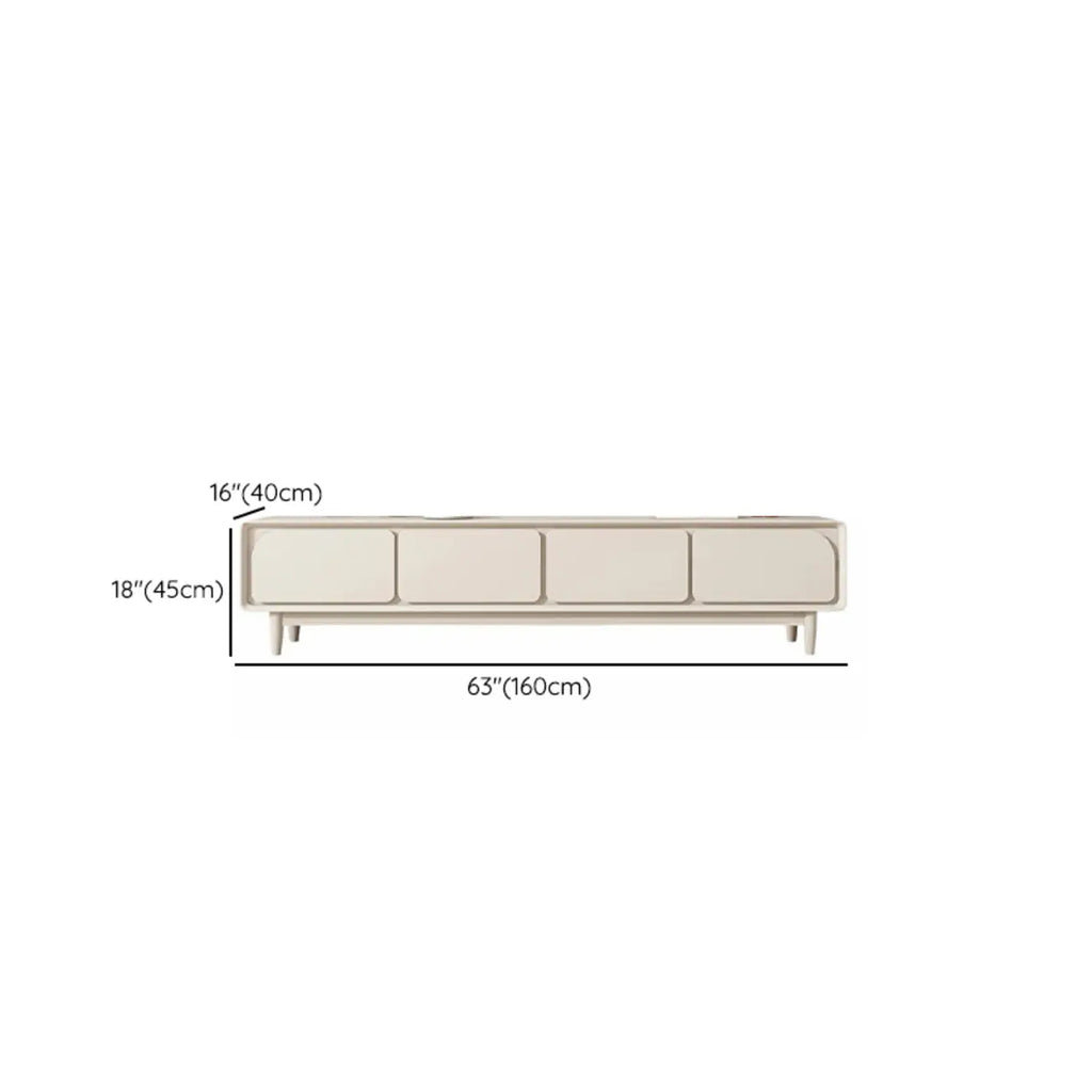 Contemporary Cream Wood Drawers Cable Management TV Stand