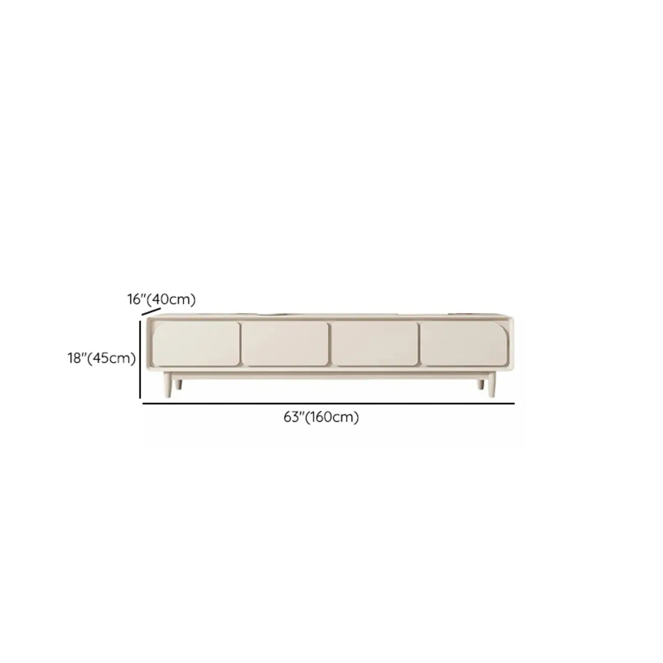 Contemporary Cream Wood Drawers Cable Management TV Stand