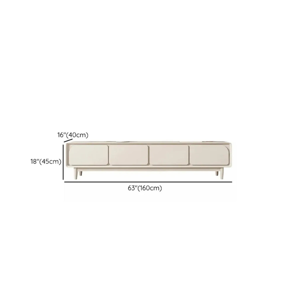 Contemporary Cream Wood Drawers Cable Management TV Stand