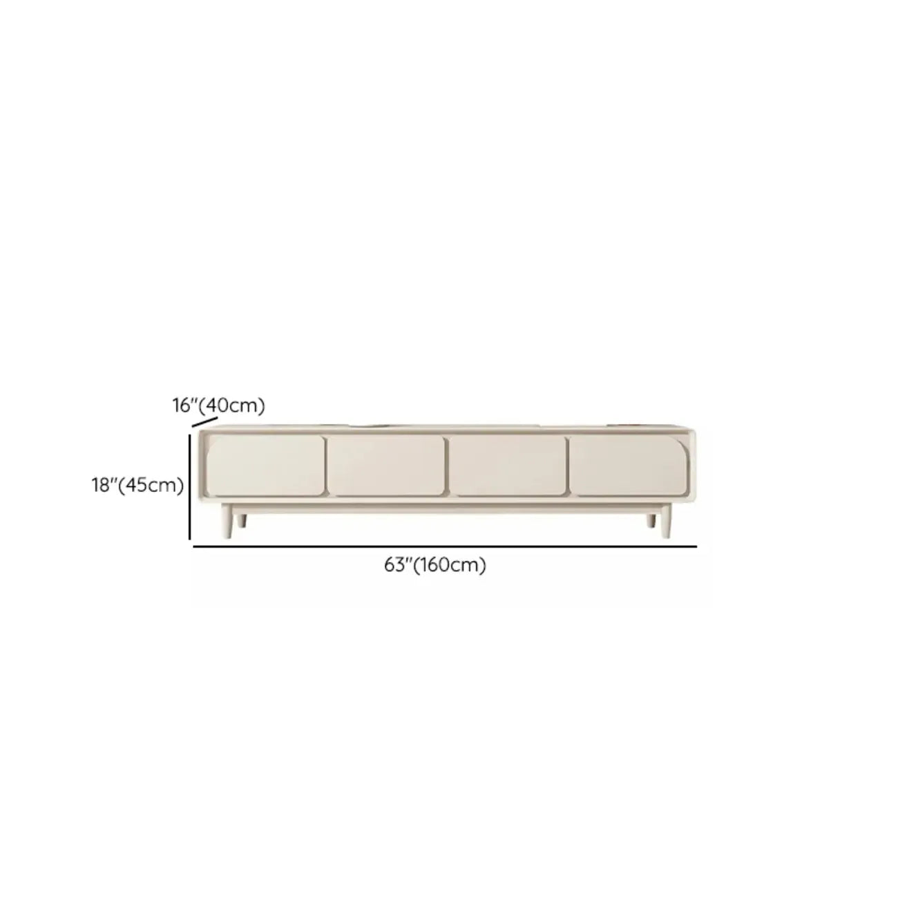 Contemporary Cream Wood Drawers Cable Management TV Stand