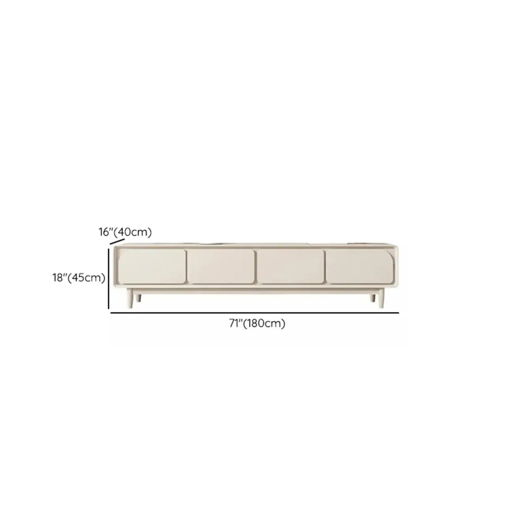 Contemporary Cream Wood Drawers Cable Management TV Stand