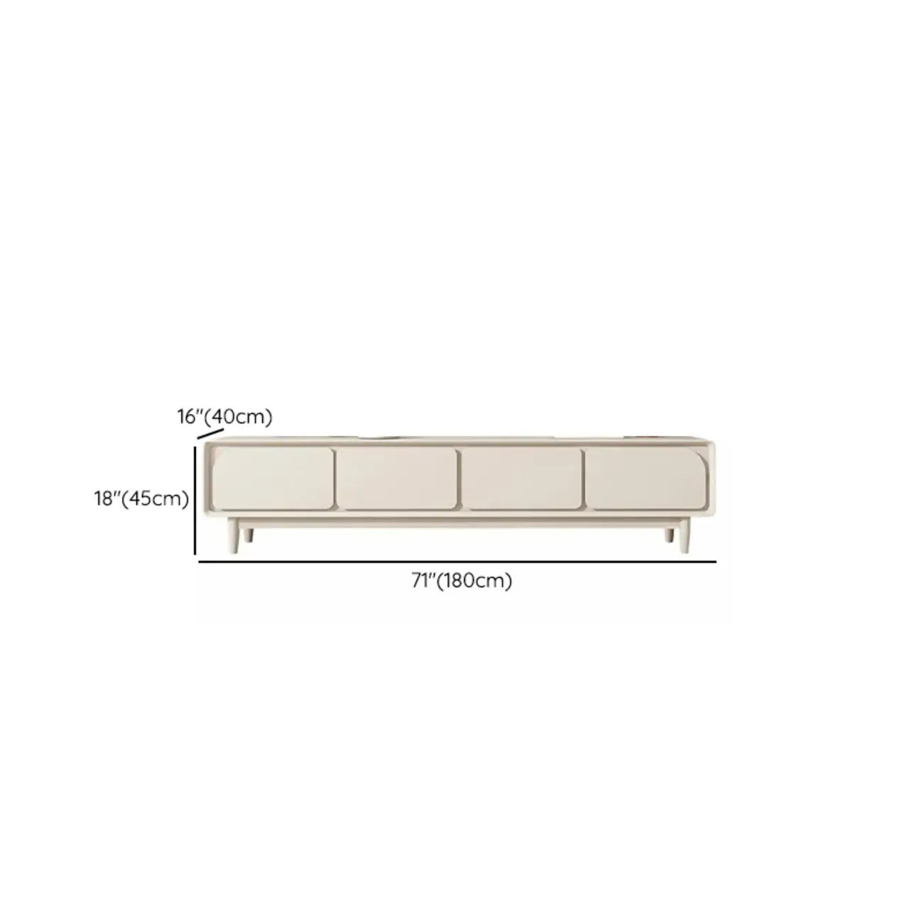 Contemporary Cream Wood Drawers Cable Management TV Stand