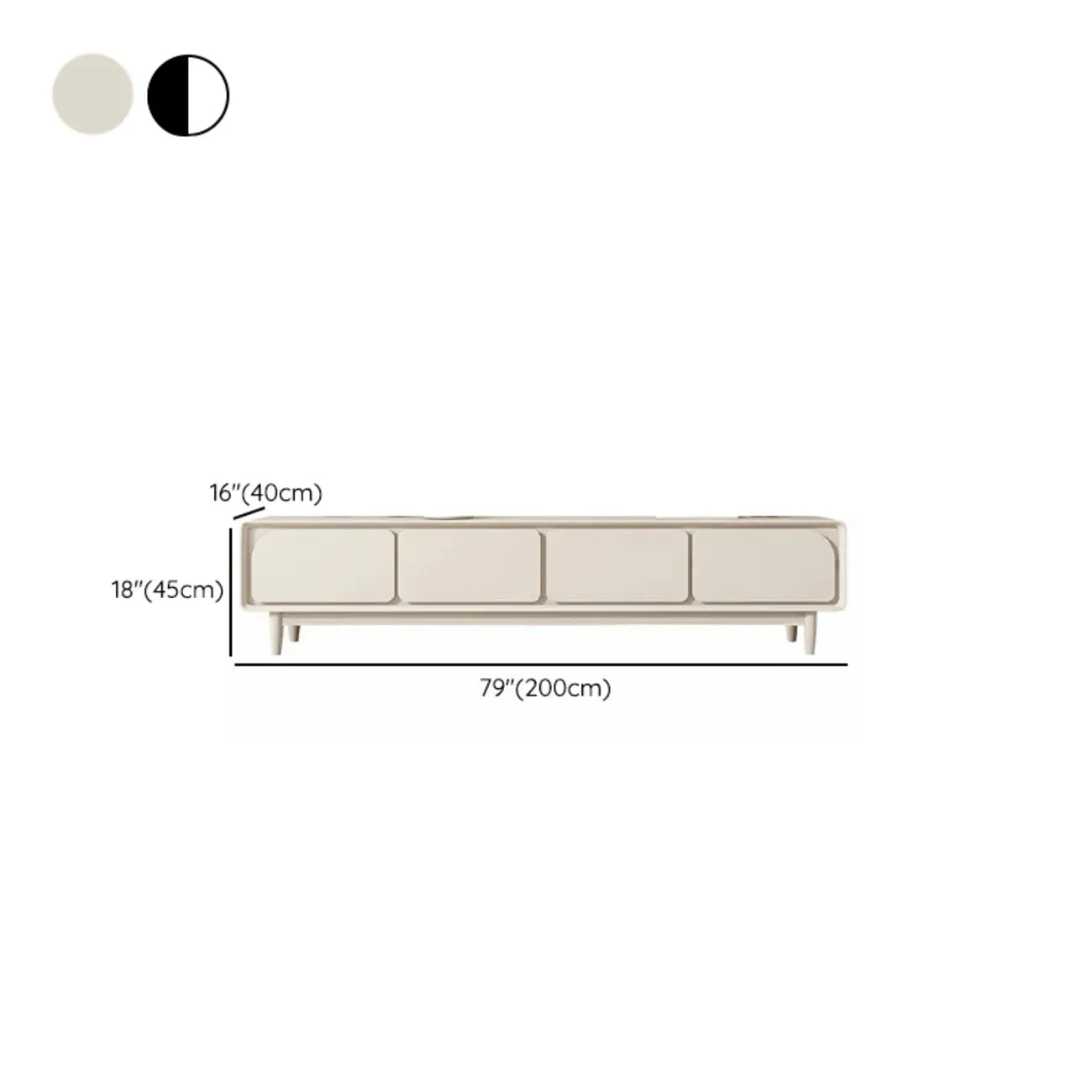 Contemporary Cream Wood Drawers Cable Management TV Stand