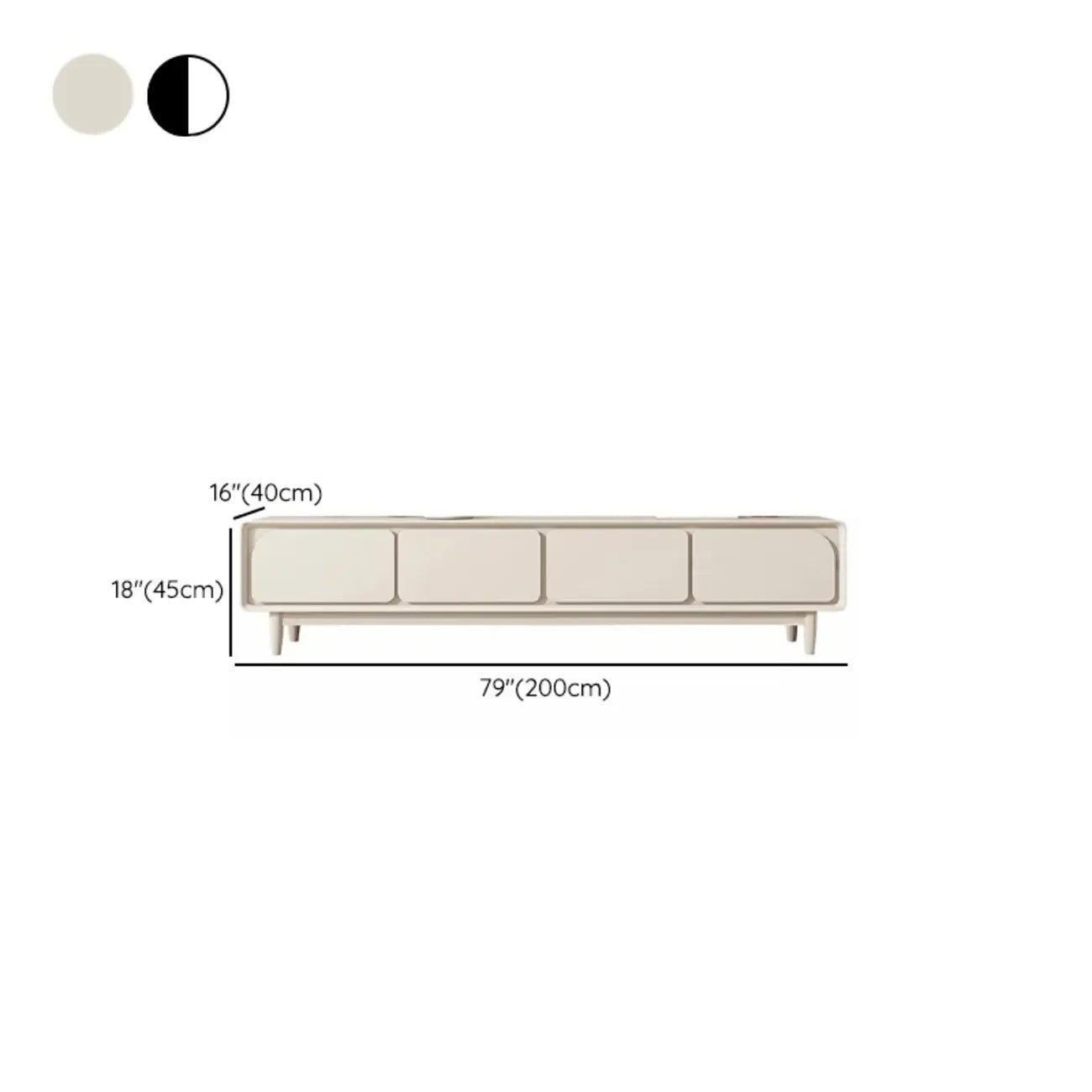 Contemporary Cream Wood Drawers Cable Management TV Stand