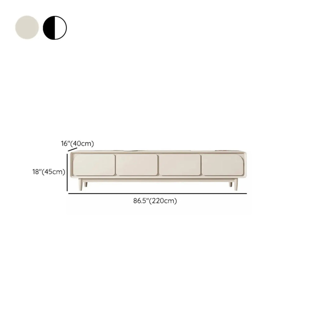 Contemporary Cream Wood Drawers Cable Management TV Stand