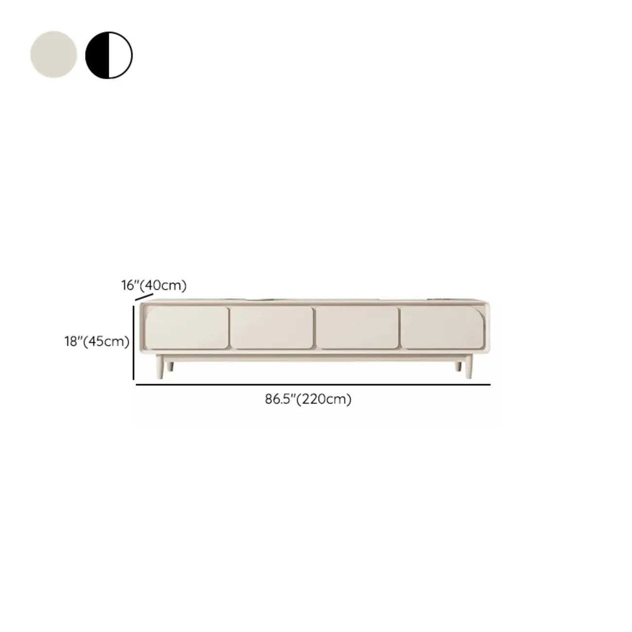Contemporary Cream Wood Drawers Cable Management TV Stand