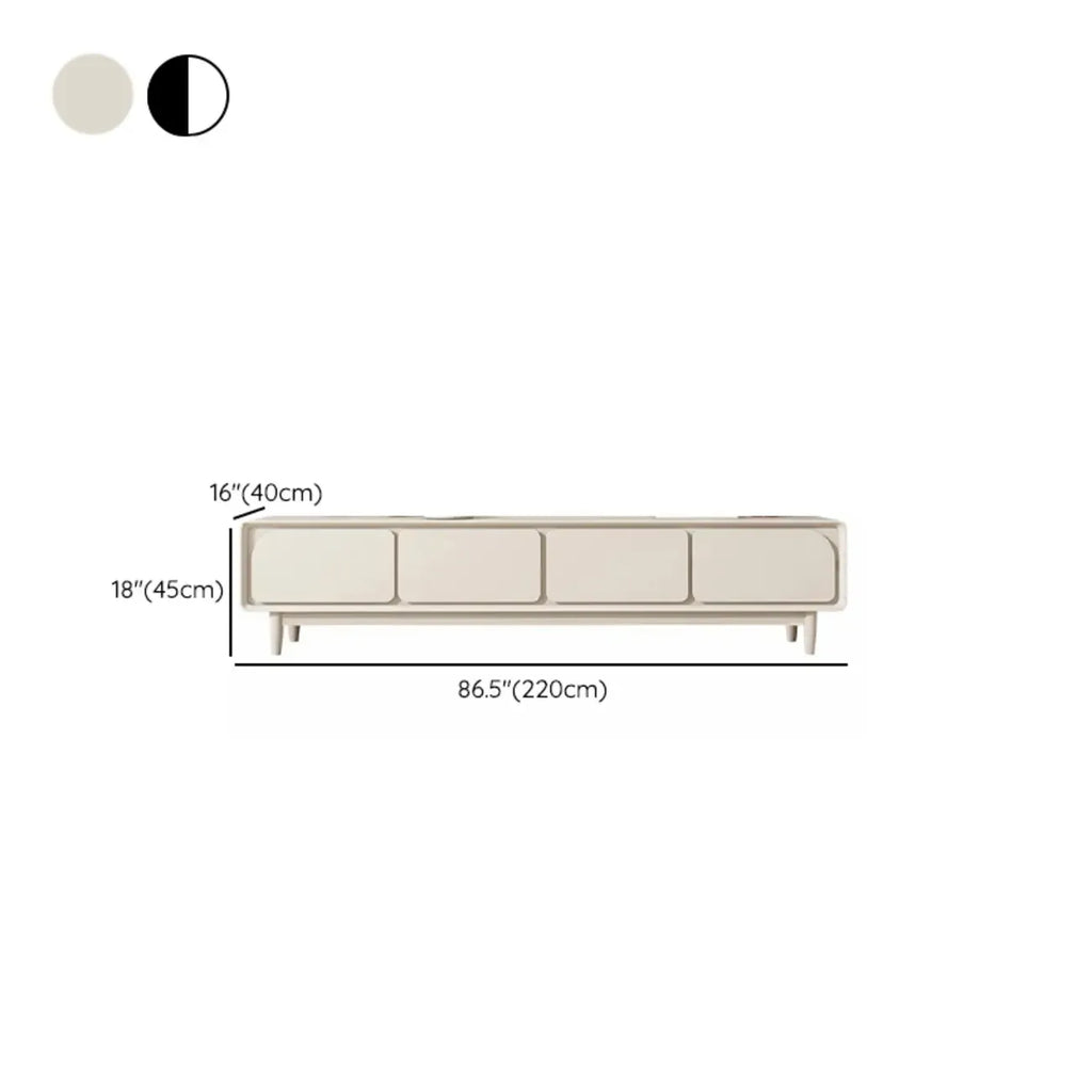 Contemporary Cream Wood Drawers Cable Management TV Stand