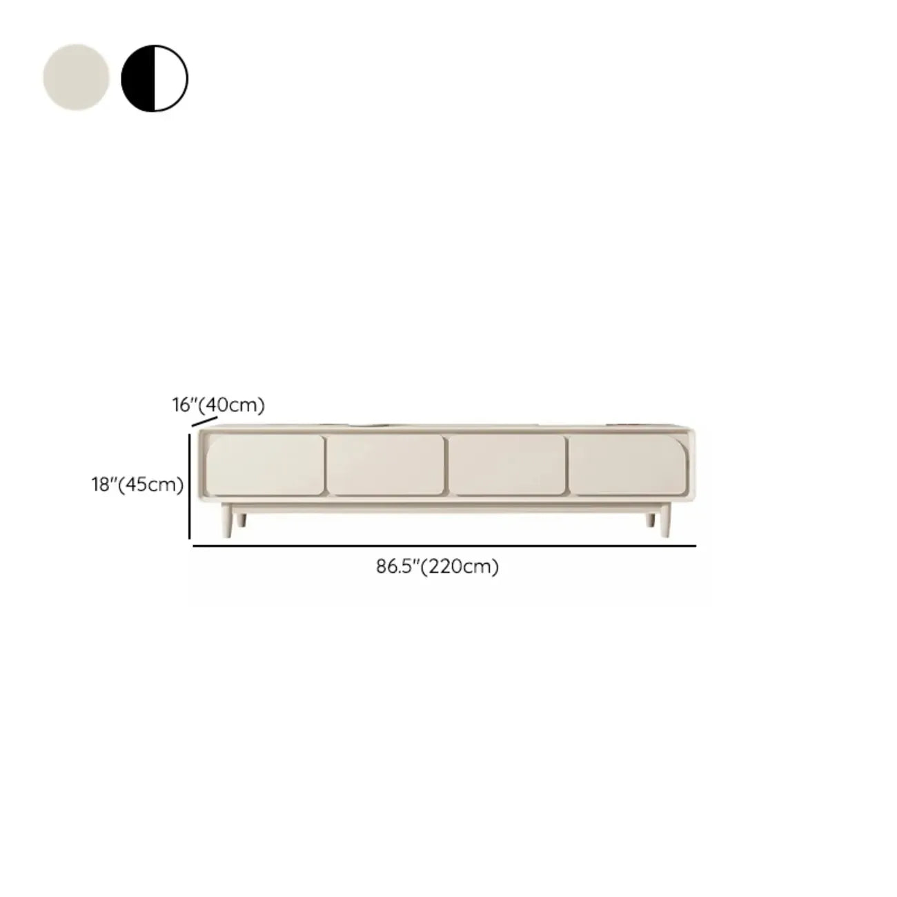 Contemporary Cream Wood Drawers Cable Management TV Stand