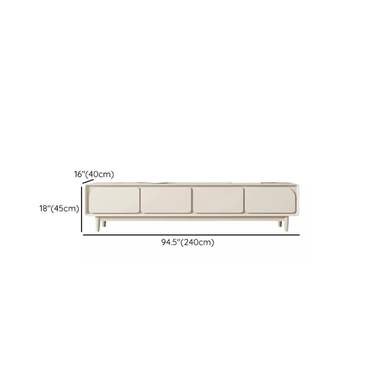 Contemporary Cream Wood Drawers Cable Management TV Stand