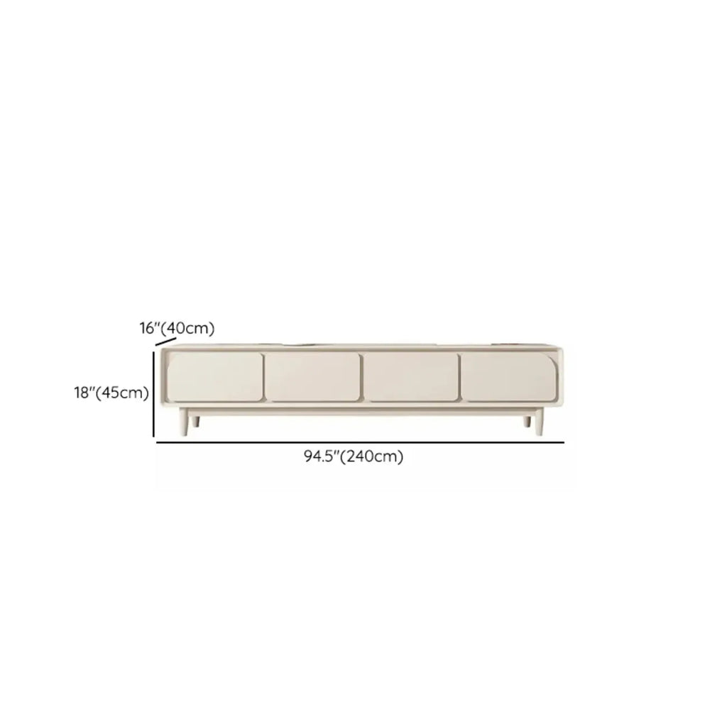 Contemporary Cream Wood Drawers Cable Management TV Stand
