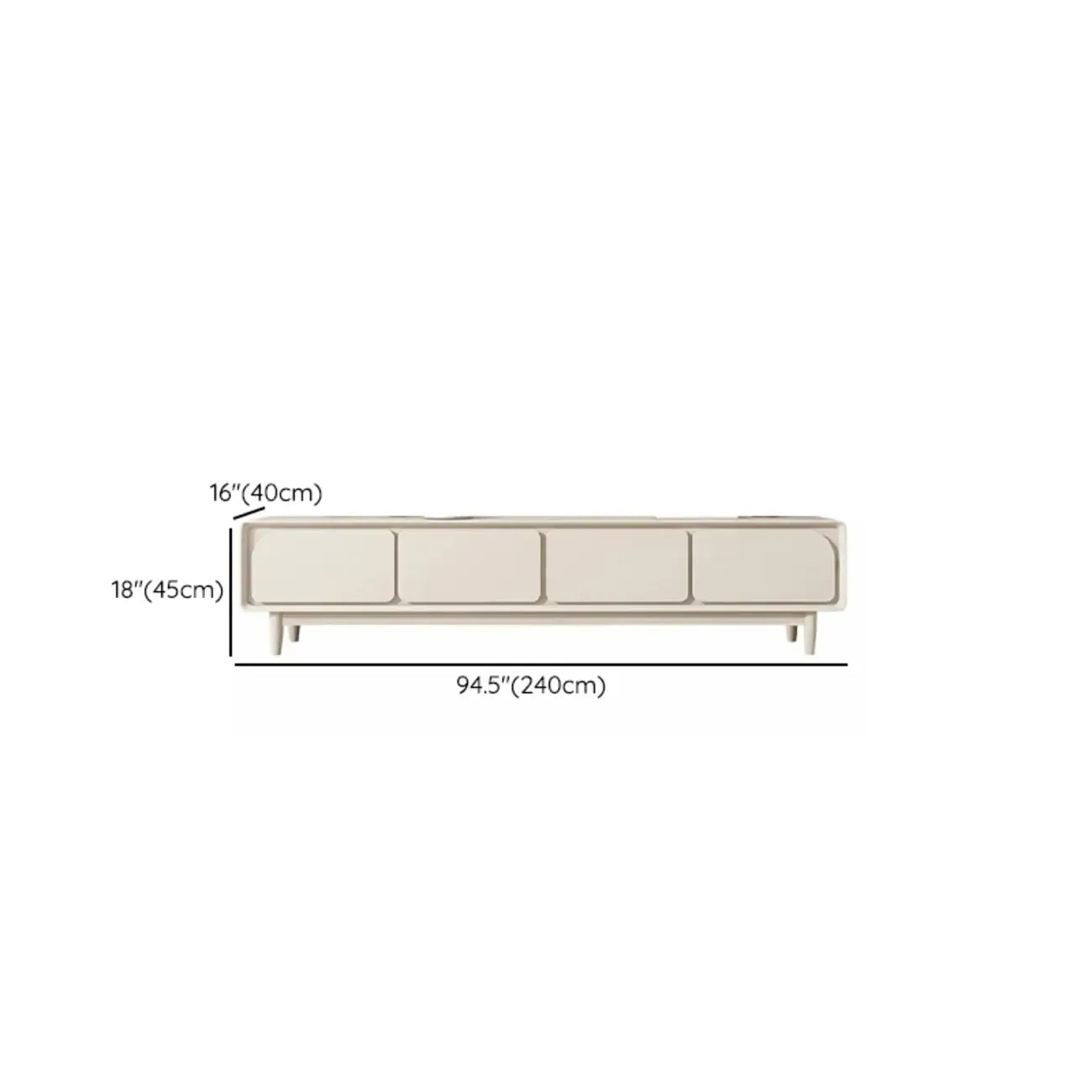 Contemporary Cream Wood Drawers Cable Management TV Stand