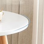 2-Tier Round Wood End Table for Living Room with Storage