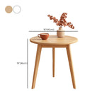 2-Tier Round Wood End Table for Living Room with Storage