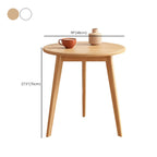 2-Tier Round Wood End Table for Living Room with Storage