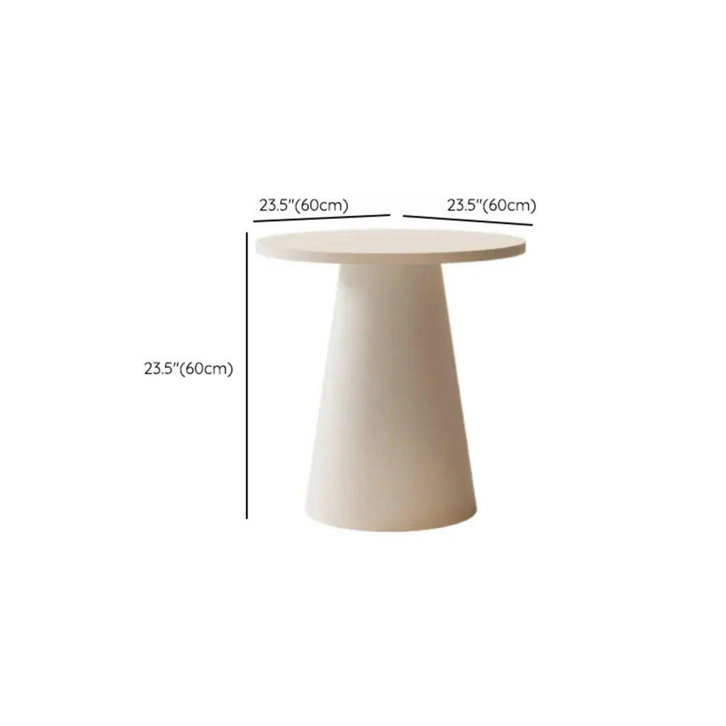 Minimalist Round White Wood End Table for Living Room
