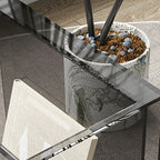 Stylish Gray Acrylic Side Table with Magazine Rack