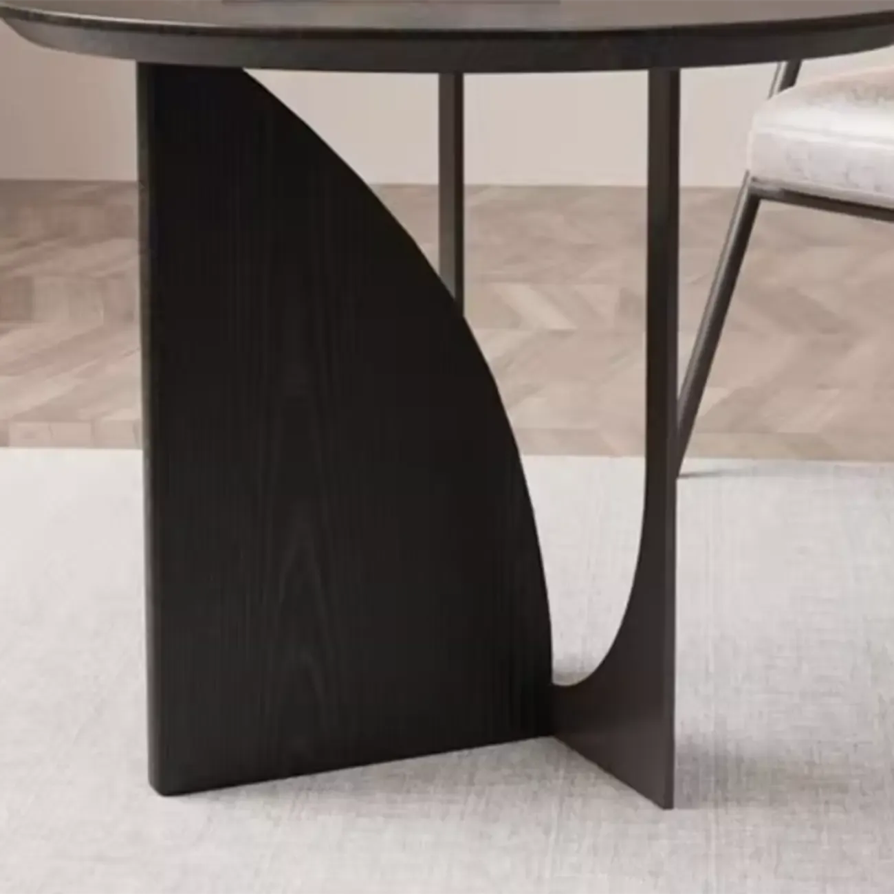 Stylish Round Black Wood End Table for Living Room