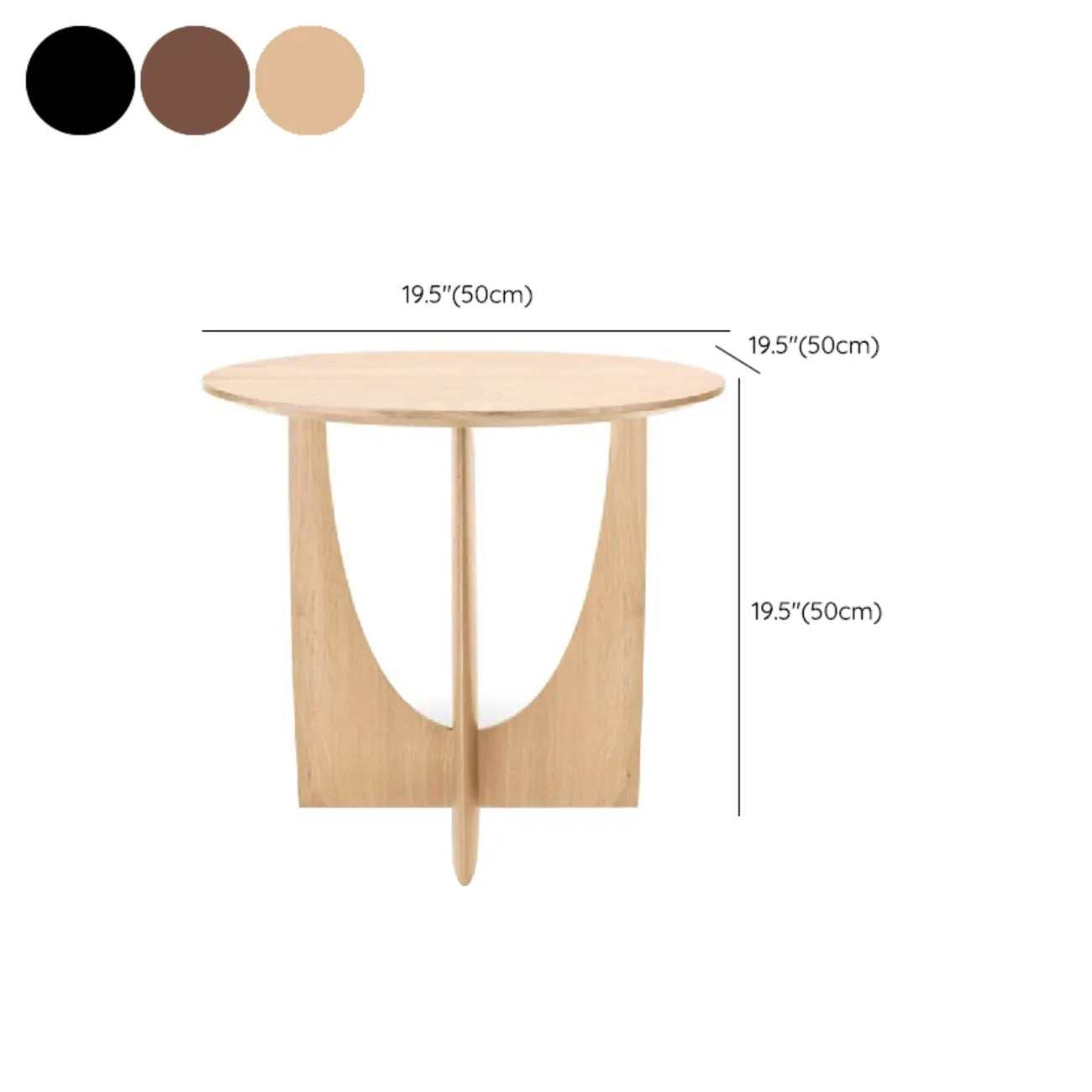 Stylish Round Black Wood End Table for Living Room