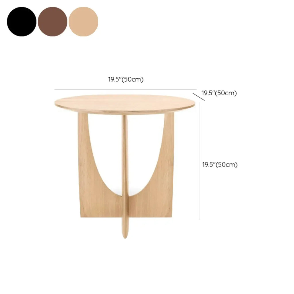 Stylish Round Black Wood End Table for Living Room
