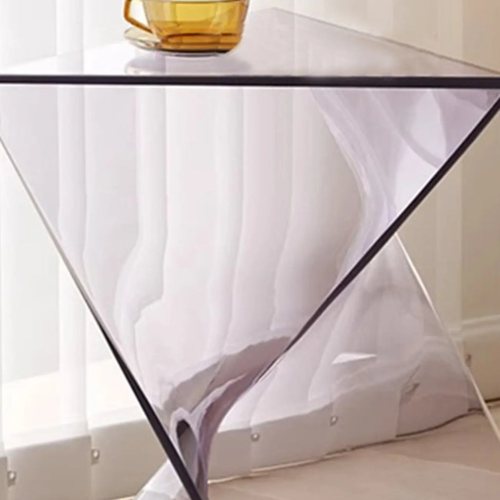 Unique Modern Clear Acrylic End Table for Living Room