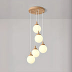 Milk Glass Cluster Pendant Light With Adjustable Length