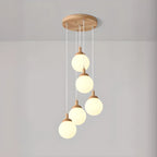 Milk Glass Cluster Pendant Light With Adjustable Length