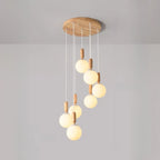 Milk Glass Cluster Pendant Light With Adjustable Length