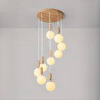 Milk Glass Cluster Pendant Light With Adjustable Length