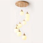 Milk Glass Cluster Pendant Light With Adjustable Length
