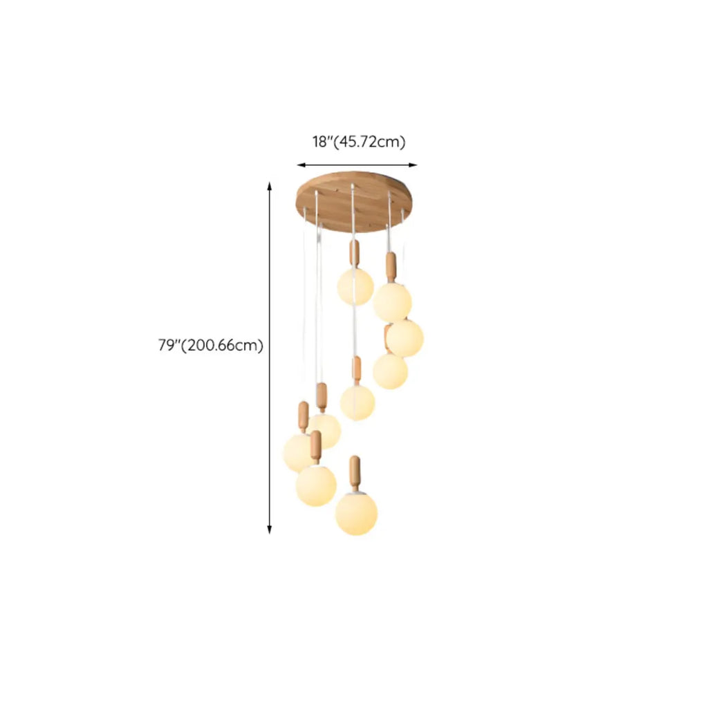 Milk Glass Cluster Pendant Light With Adjustable Length