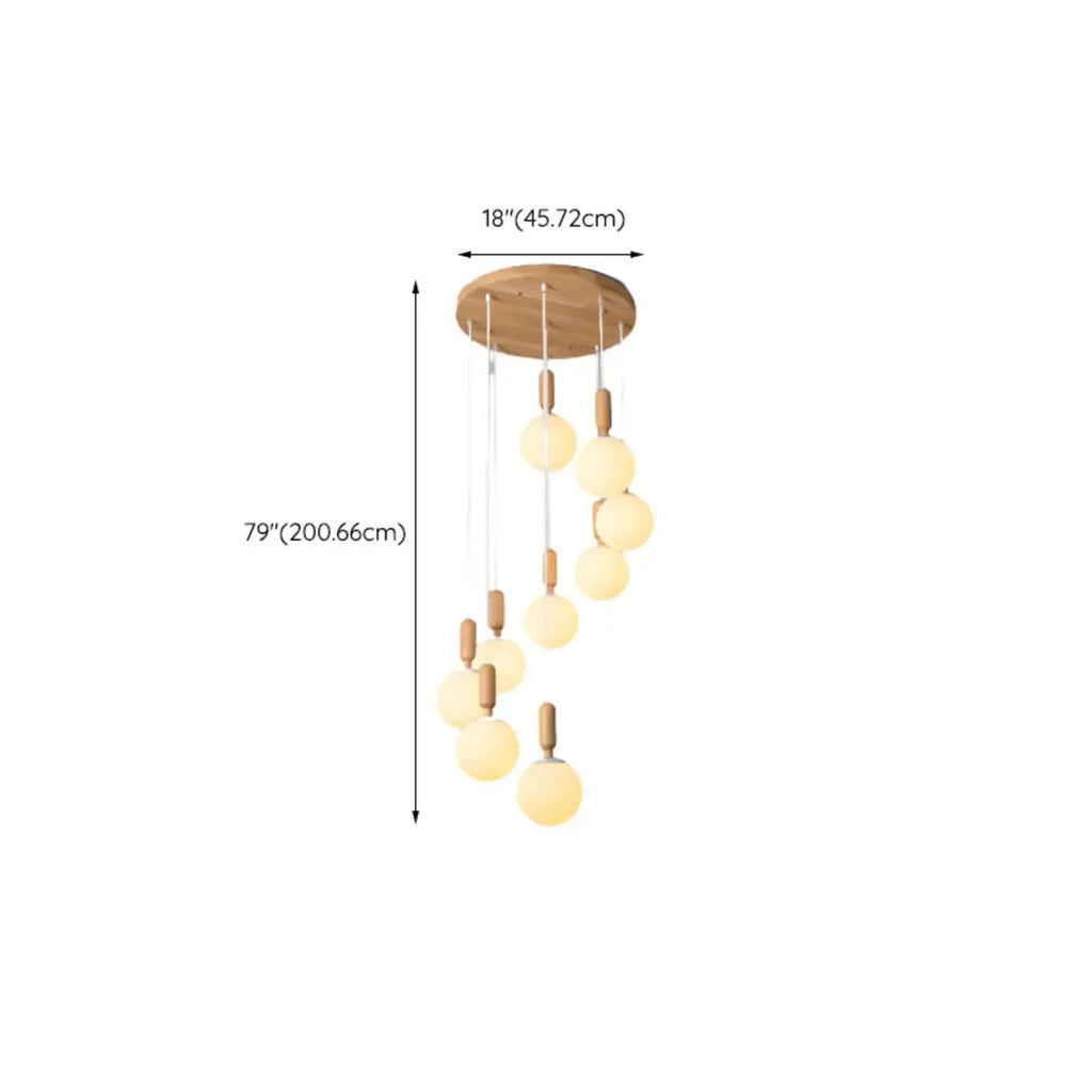 Milk Glass Cluster Pendant Light With Adjustable Length