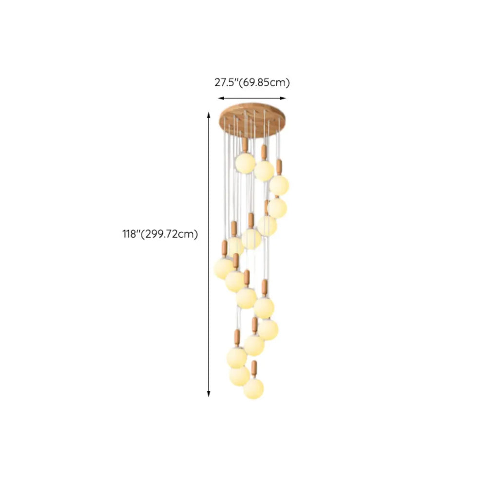 Milk Glass Cluster Pendant Light With Adjustable Length