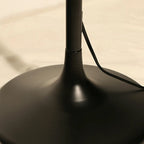 Modern Black Metal Table Floor Lamp with Beige Fabric Shade