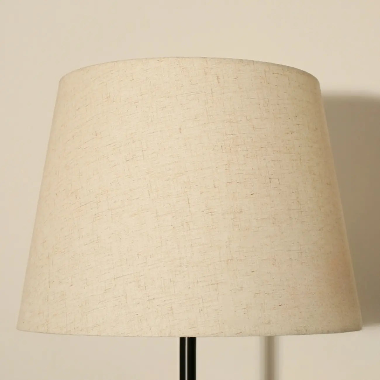 Modern Black Metal Table Floor Lamp with Beige Fabric Shade